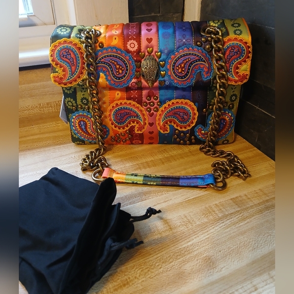 Kurt Geiger NWT Multi Colored , Multi Print Paisley Large Kensington & Dustbag - Picture 1 of 1